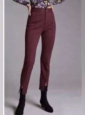 Anthropologie Slim Ankle Pants in Burgundy 821